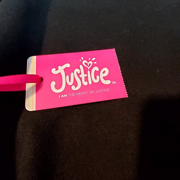 Justice Girls Black "Finding My Peace" Graphic  crewneck sweatshirtTop XL 16/18 - Picture 9 of 9